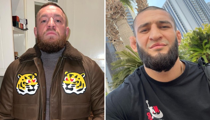 Les stars de l'UFC Conor McGregor (gauche) et Khamzat Chimaev (droite)