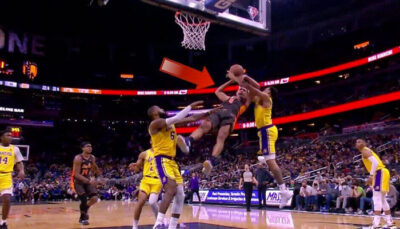Chute archi-flippante lors de Magic vs Lakers, tête contre le sol !