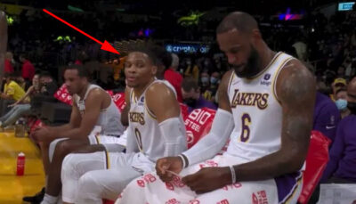 NBA – La séquence virale de LeBron et Westbrook sur le banc de touche