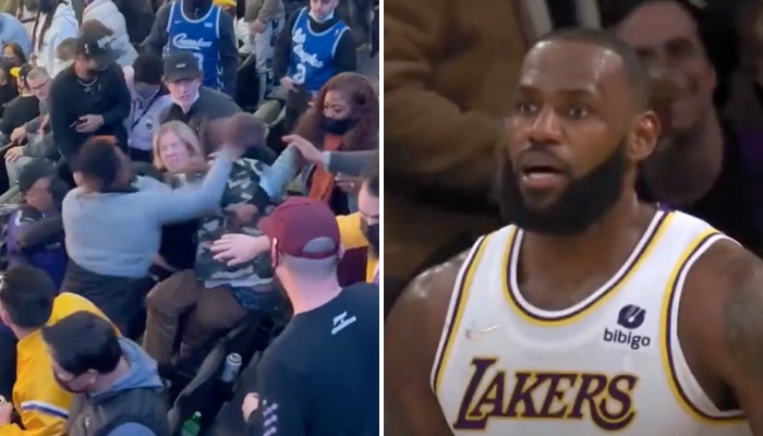 La superstar NBA des Los ANgeles Lakers, LeBron James, choquée devant les incidents qui ont eu lieu dans les gradins du Golden 1 Center, en marge de la rencontre opposant les Angelinos aux Sacramento Kings