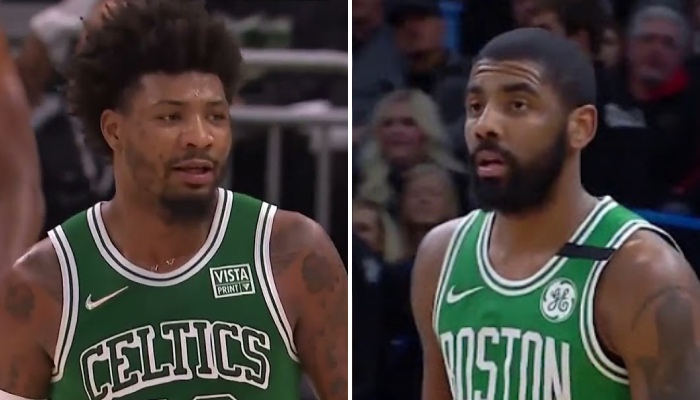 La superstar NBA Kyrie Irving, ici sous les couleurs des Boston Celtics, choquée par la révélation de son ancien coéquipier, Marcus Smart