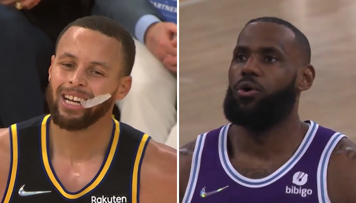 Les superstar NBA Stephen Curry (gauche) et LeBron James (droite)
