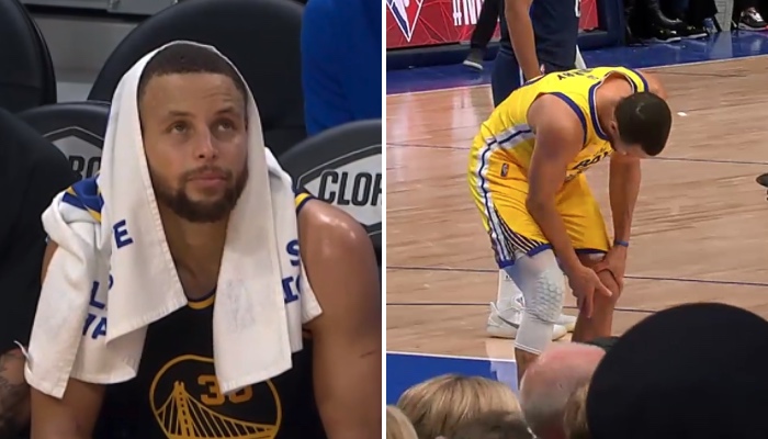 La superstar NBA des Golden State Warriors, Stephen Curry, a fini le match face aux Dallas Mavericks touché au genou gauche
