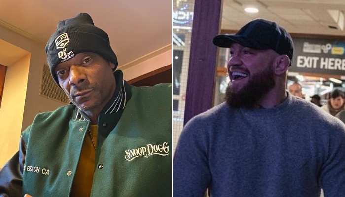 La légende du rap Snoop Dogg (gauche) et la star de l'UFC Conor McGregor (droite)