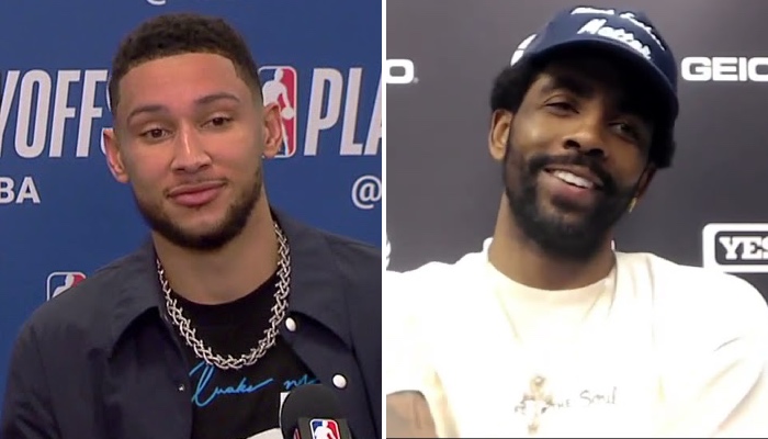 Ben Simmons et Kyrie Irving tout sourire avec les Nets