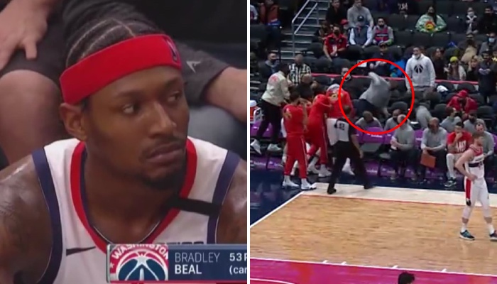 Bradley Beal doit être dépité devant l'assistant des Wizards, qui se bat avec un fan