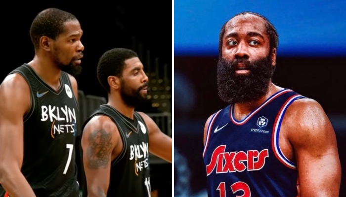 The Brooklyn Nets, symbolized here by NBA superstars Kevin Durant and Kyrie Irving, would have won the trade that sent James Harden to the Philadelphia 76ers