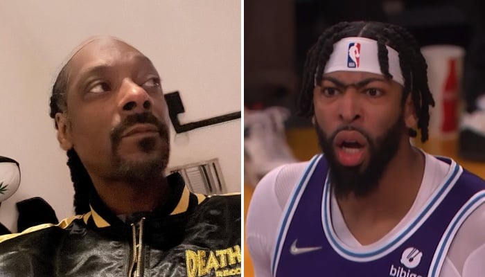 Le mythique rappeur Snoop Dogg (gauche) et la superstar NBA des Los Angeles Lakers Anthony Davis (droite)