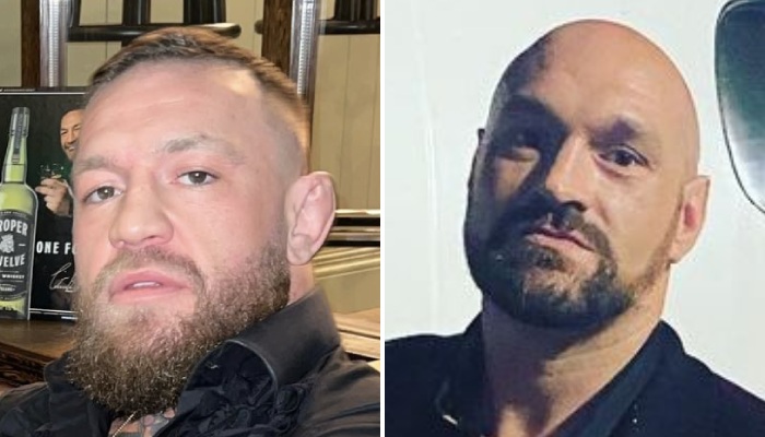 La star de l'UFC Conor McGregor (gauche) et le champion de boxe Tyson Fury (droite)