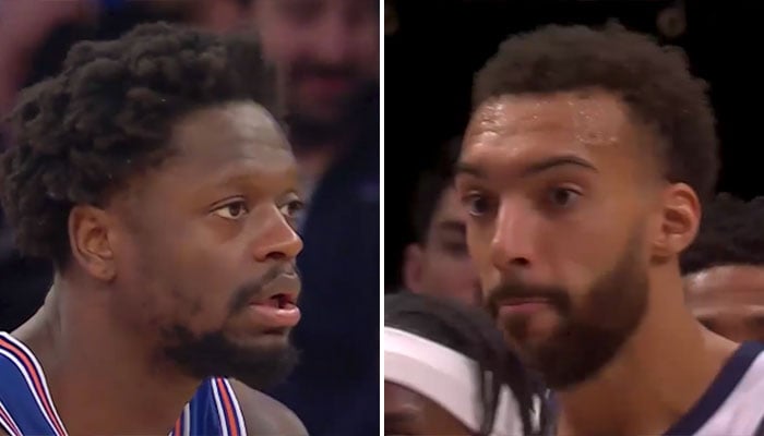 Les stars NBA Julius Randle (gauche) et Rudy Gobert (droite)