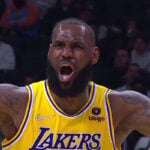 NBA – Les images virales de LeBron en train d’hurler sur un Laker : « C’est le pire…