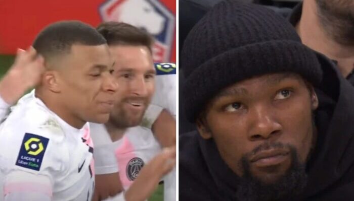 Kylian Mbappé du PSG et Kevin Durant