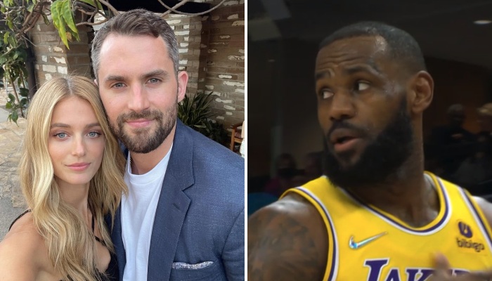 Kate Bock, la fiancée de l'intérieur NBA des Cleveland Cavaliers, Kevin Love, a envoyé un gros coup de pression à la superstar des Los Angeles Lakers, LeBron James, suite au poster de ce dernier sur son homme