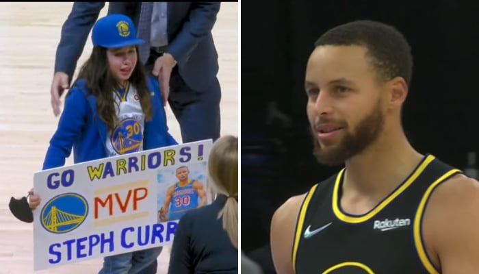 La superstar NBA des Golden State Warriors, Stephen Curry, a provoqué les sanglots d'une de ses jeunes fans, qui a heureusement été réconfortée par sa franchise