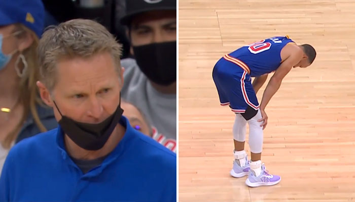 Steph Curry sort sur blessure après un geste polémique, Steve Kerr agacé !