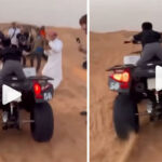 La virée de Mini Khabib en plein désert, sur un quad beaucoup trop grand ! (vidéo)