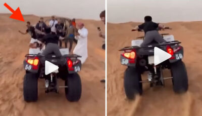 La virée de Mini Khabib en plein désert, sur un quad beaucoup trop grand ! (vidéo)