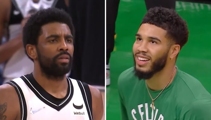 La superstar NBA des Brooklyn Nets, Kyrie Irving, a subi une grosse humiliation de la part de son ancienne franchise, les Boston Celtics, symbolisés ici par Jayson Tatum