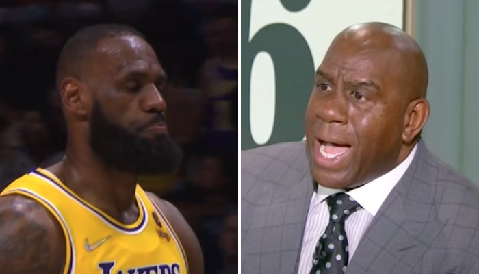 The legendary NBA leader of the Los Angeles Lakers, Magic Johnson, has once again attacked the franchise, symbolized here by LeBron James, definitively eliminated from the race for the play-in tournament in the West