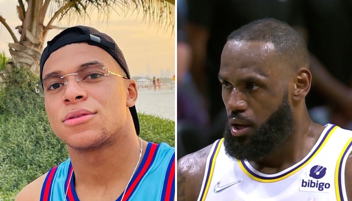 L'attaquant français du Paris Saint-Germain, Kylian Mbappé, et la superstar NBA LeBron James