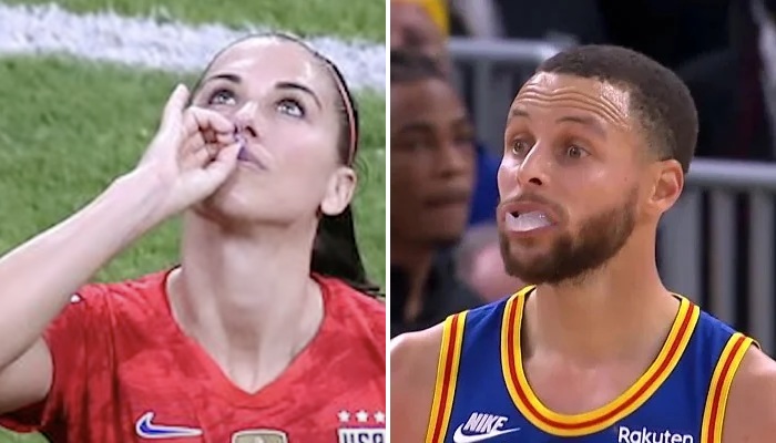 NBA Alex Morgan imite Stephen Curry