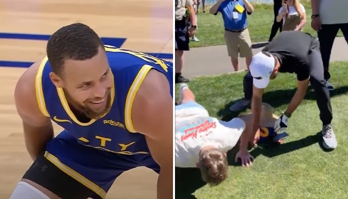 Steph Curry a mis un fan au sol sur un parcours de golf