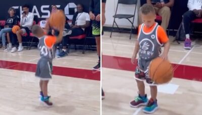 NBA – Les images virales de Canon Curry, 4 ans, déjà trop chaud !