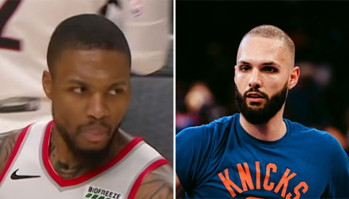 La star NBA des Portland Trail Blazers, Damian Lillard, et le joueur français Evan Fournier