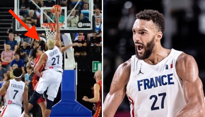 La superstar NBA Rudy Gobert a signé un énorme dunk sous les couleurs de l'équipe de France face à la Belgique, et y a rapidement réagi avec un tweet