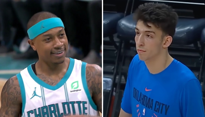 Le meneur NBA Isaiah Thomas a choqué les internautes au moment de poser avec le rookie de l'Oklahoma City Thunder, Chet Holmgren