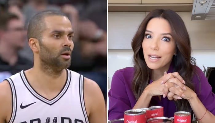 La légende NBA française Tony Parker (gauche) et son ex-femme Eva Longoria (droite)