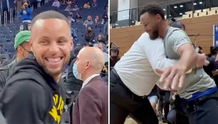 NBA Curry tente de soulever un sumo