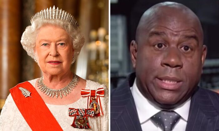 Elizabeth II et Magic Johnson