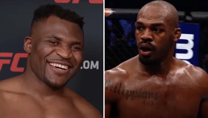 Francis Ngannou et Jon Jones