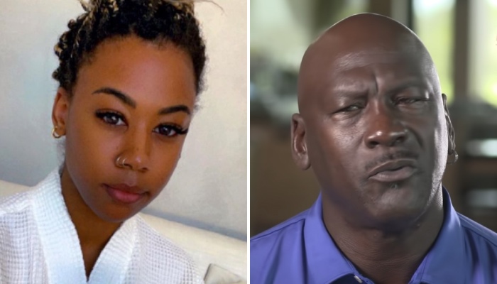 La légende NBA Michael Jordan (droite) et sa fille, Jasmine (gauche)