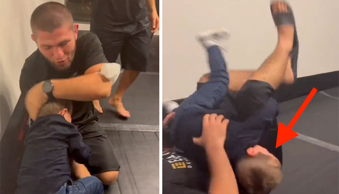 Mini Khabib tente de terminer Khabib en sparring (vidéo)