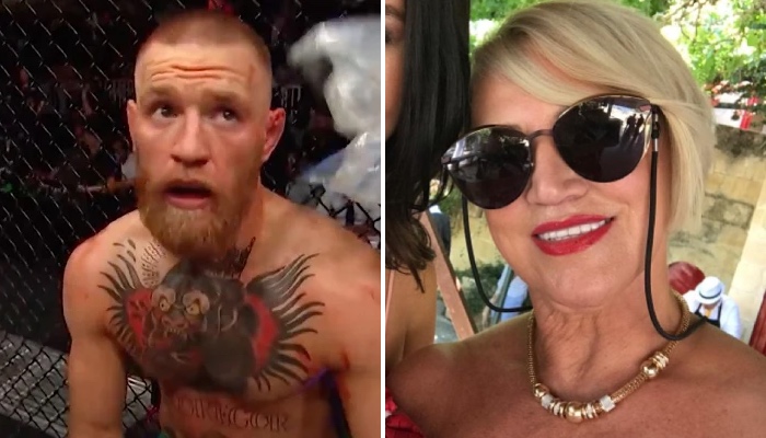 La star de l'UFC Conor McGregor (gauche) et sa mère, Margaret (droite)