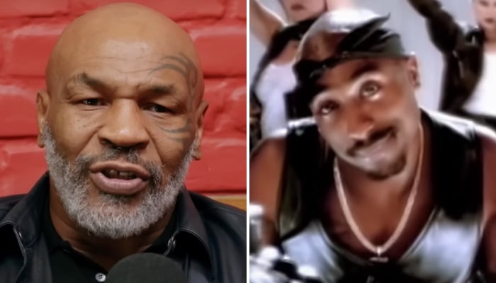 La légende de la boxe Mike Tyson (gauche) et le mythique rappeur US Tupac (droite)