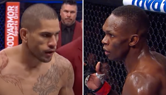 Le champion UFC des poids moyens, Alex Pereira (gauche), et son rival n°1 Israel Adesanya (droite)