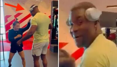 La star de l'UFC Francis Ngannou, 133 kilos et champion des poids lourds, vient de se faire soulever par la frêle Zhang Weili, qui culmine à peine au-dessus de la barre des 50 kilos