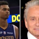 NBA – La photo virale de Victor Wembanyama (2m21) avec Michael Douglas (1m78) !