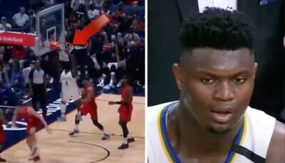 NBA – Zion Williamson dunke, la réaction dingue du cercle et de la planche !