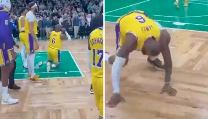 LeBron James après la faute non sifflée contre Boston