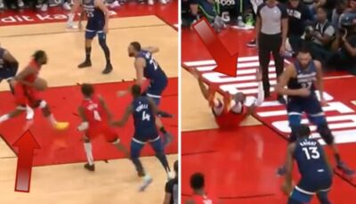 NBA – Rudy Gobert lâche un contre de mammouth, son adversaire (110kg) s’écrase au sol !