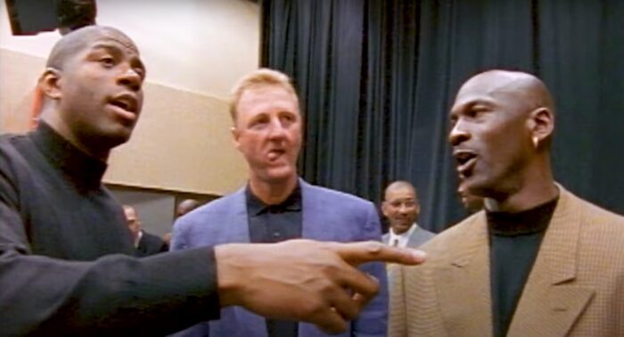 Magic Johnson, Larry Bird, Michael Jordan