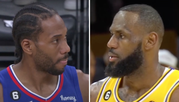 Les superstar NBA Kawhi Leonard (gauche) et LeBron James (droite)