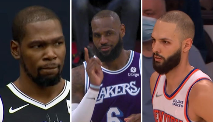 Kevin Durant, LeBron James et Evan Fournier