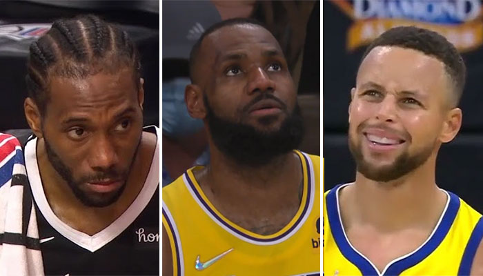 Kawhi Leonard, LeBron James et Steph Curry