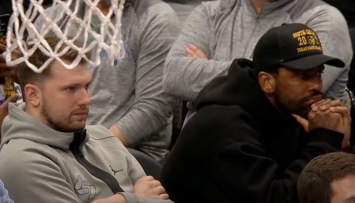 Les stars NBA Luka Doncic et Kyrie Irving sur le banc des Dallas Mavericks