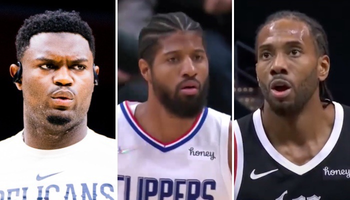 NBA Zion Williamson, Paul George et Kawhi Leonard